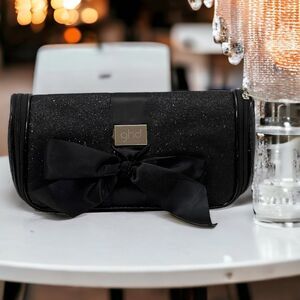 GHD Black Glitter Bow Hair Styler Makeup Travel Case